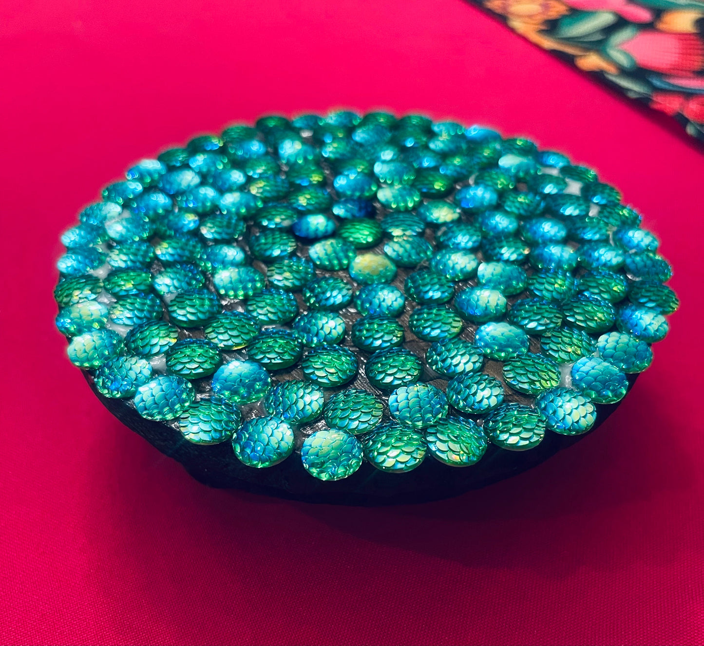 Indoor/Outdoor Plant Stand| Blue/Green Turquoise | Iridescent | Beautiful Home Decor
