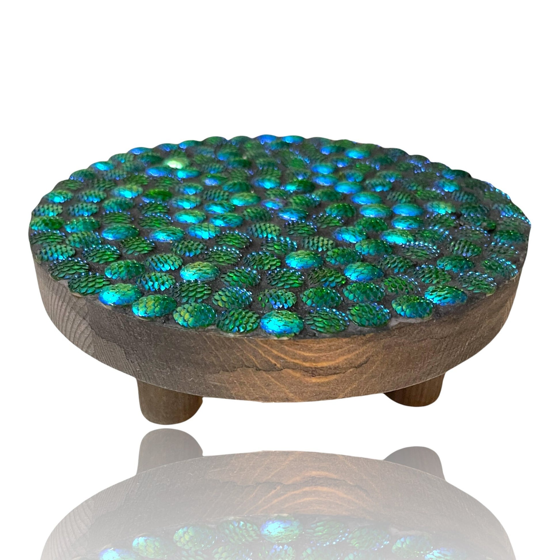Indoor/Outdoor Plant Stand| Blue/Green Turquoise | Iridescent | Beautiful Home Decor