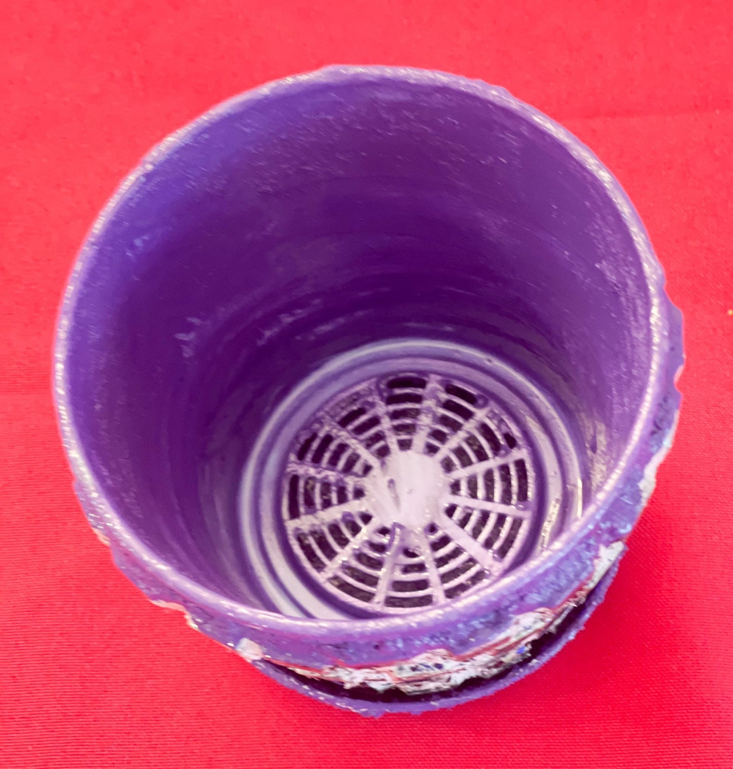 Small Purple Iridescent Mosaic Plant Pot With Draining Tray / Free Shipping