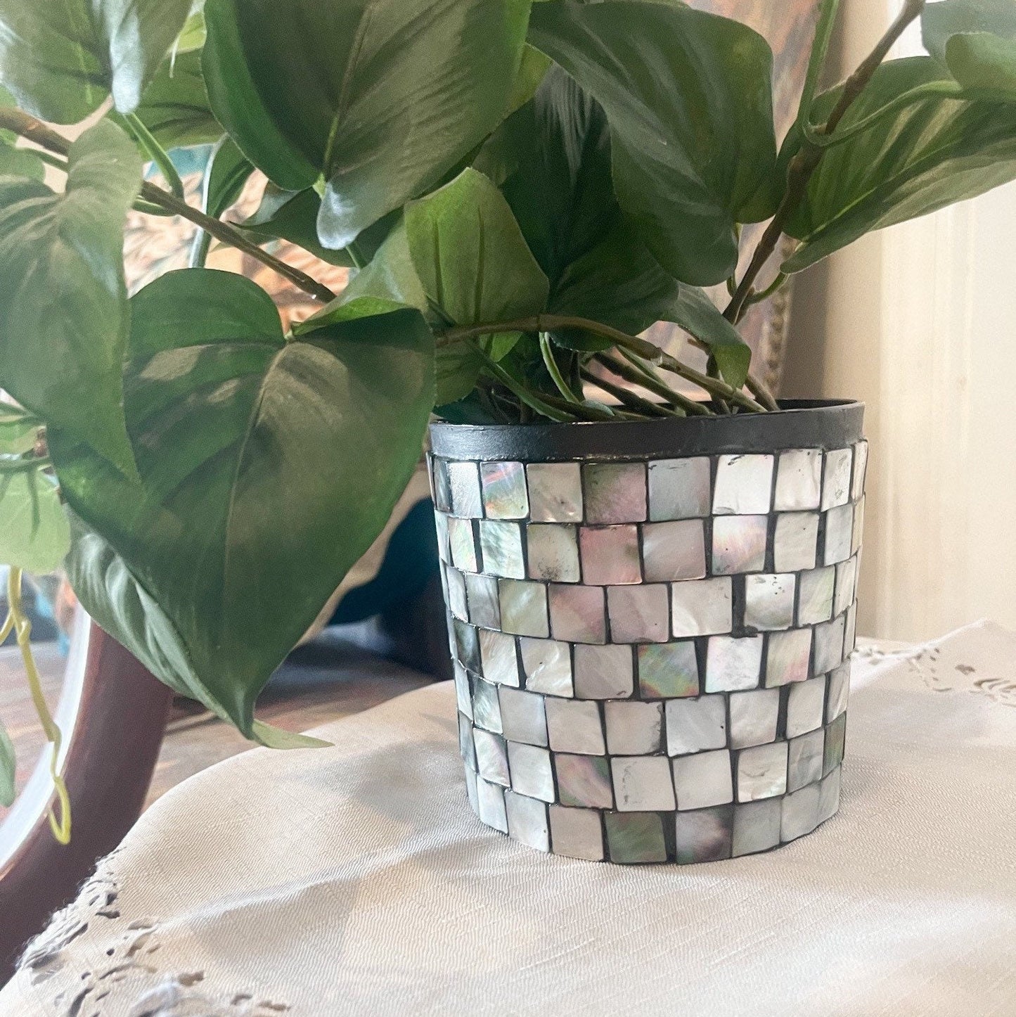 Plant Lovers Mother Of Pearl Planter