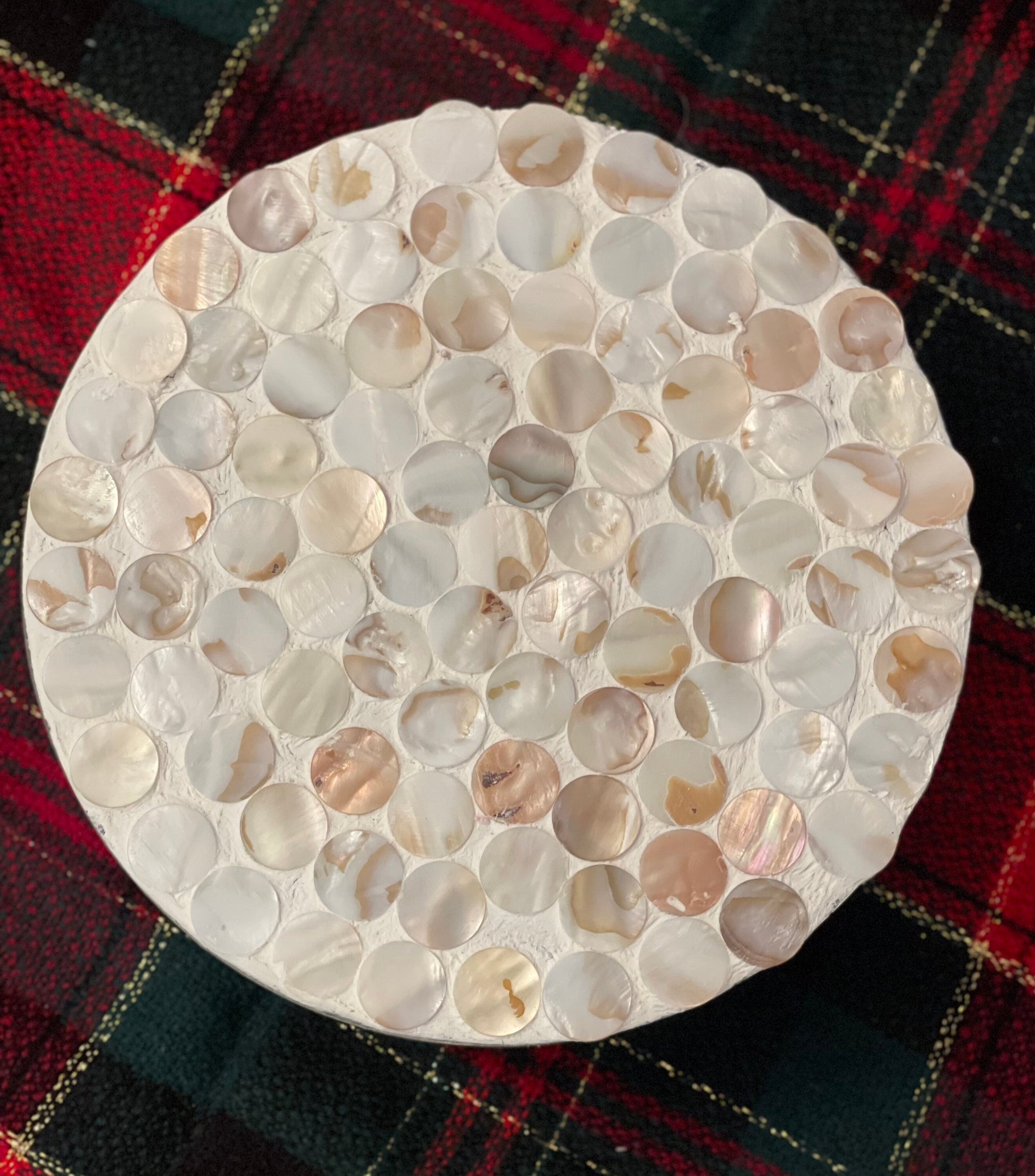Large Mother of Pearl Decorative Stand/ Free Shipping