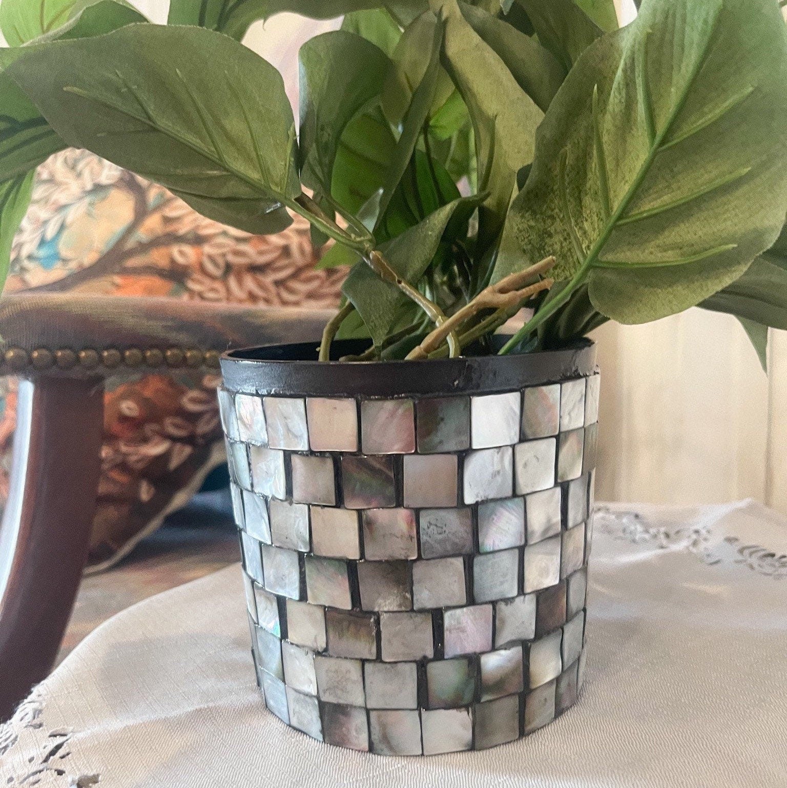 Plant Lovers Mother Of Pearl Planter