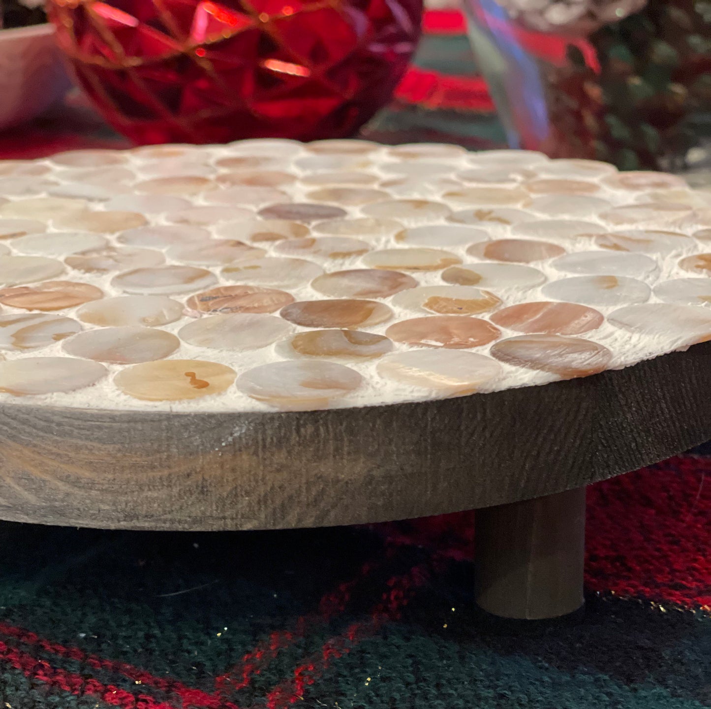 Large Mother of Pearl Decorative Stand/ Free Shipping