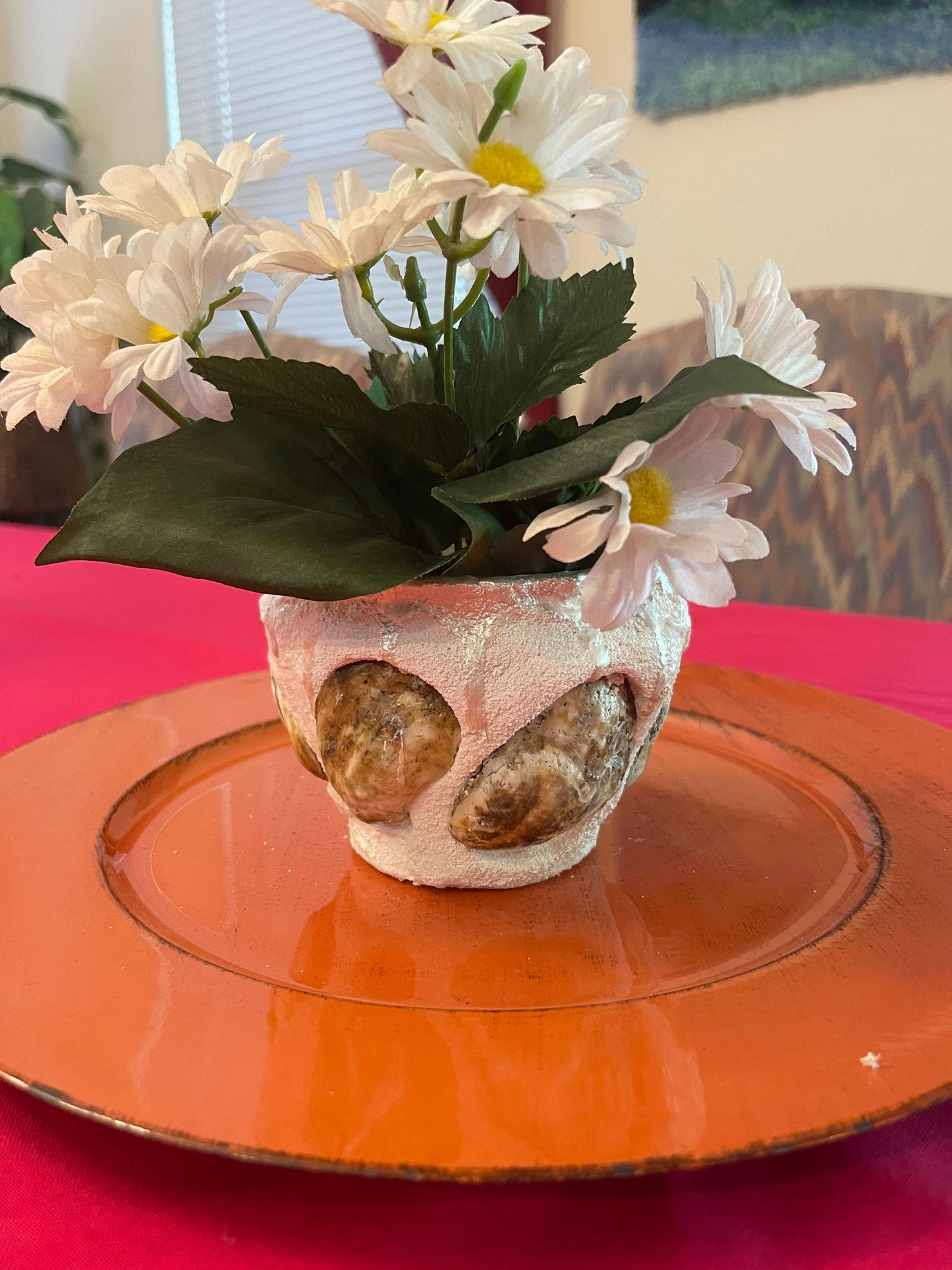 Small Oyster Shell Flower Pot/Planter / Free Shipping
