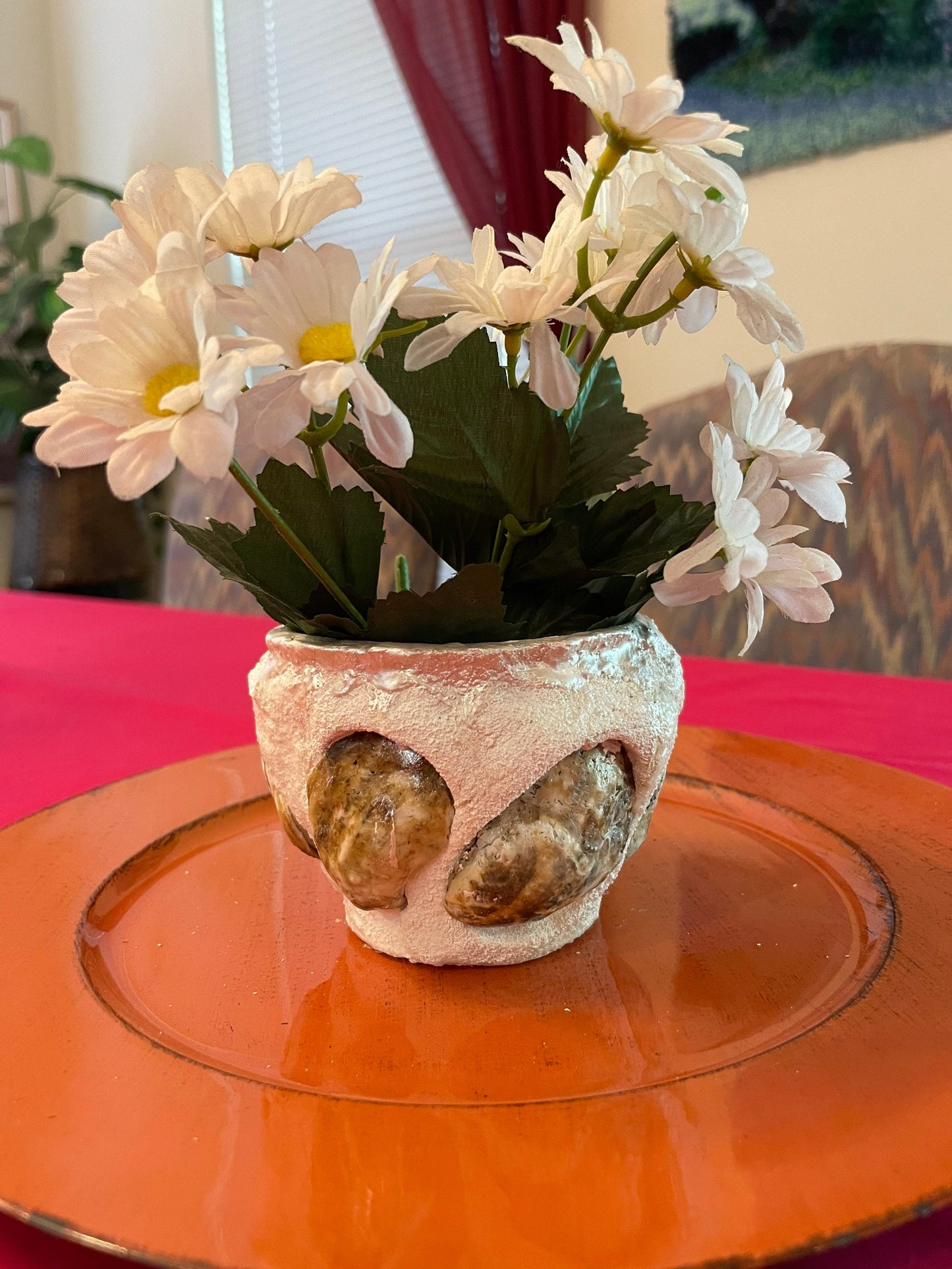 Small Oyster Shell Flower Pot/Planter / Free Shipping