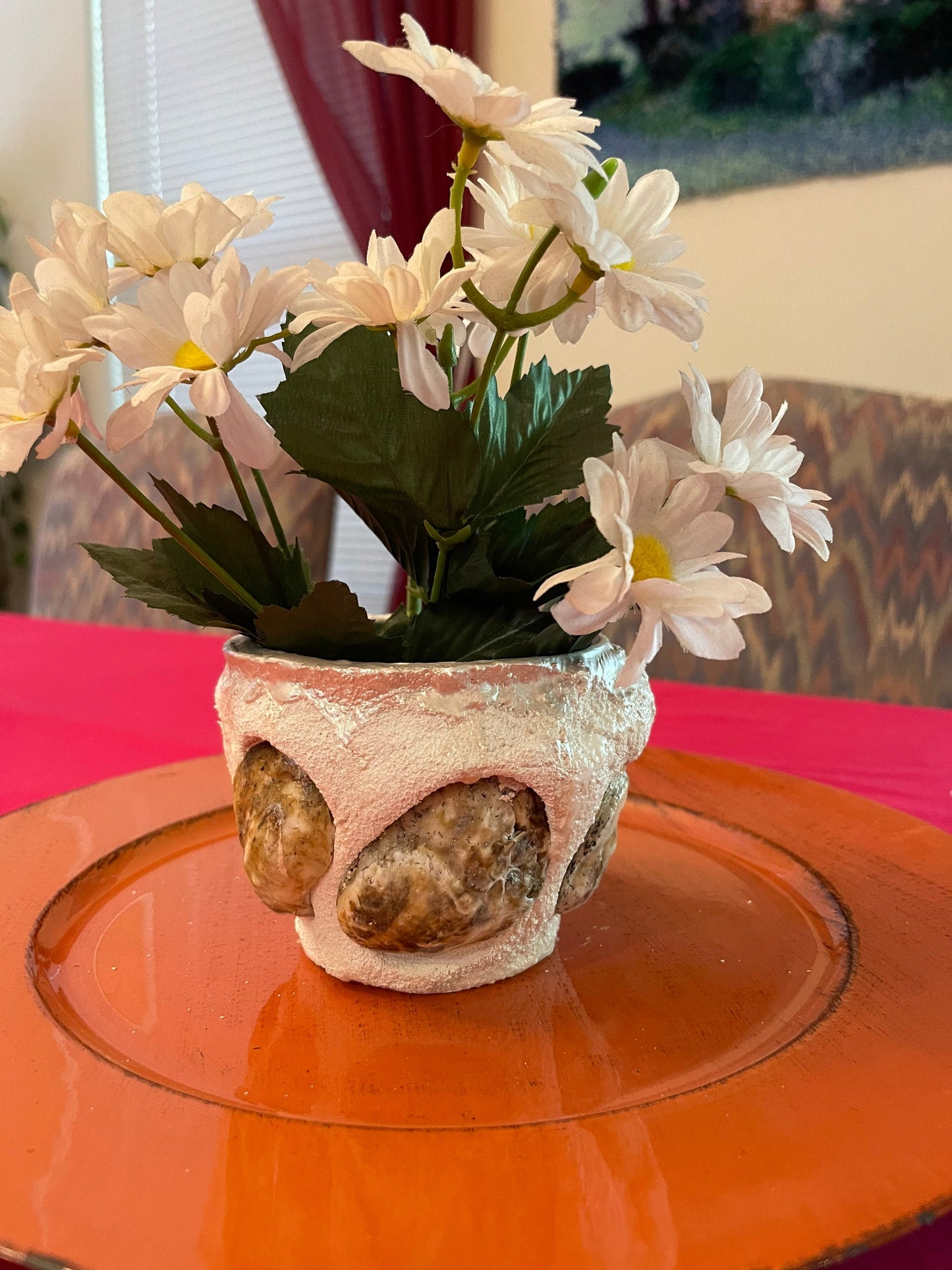 Small Oyster Shell Flower Pot/Planter / Free Shipping