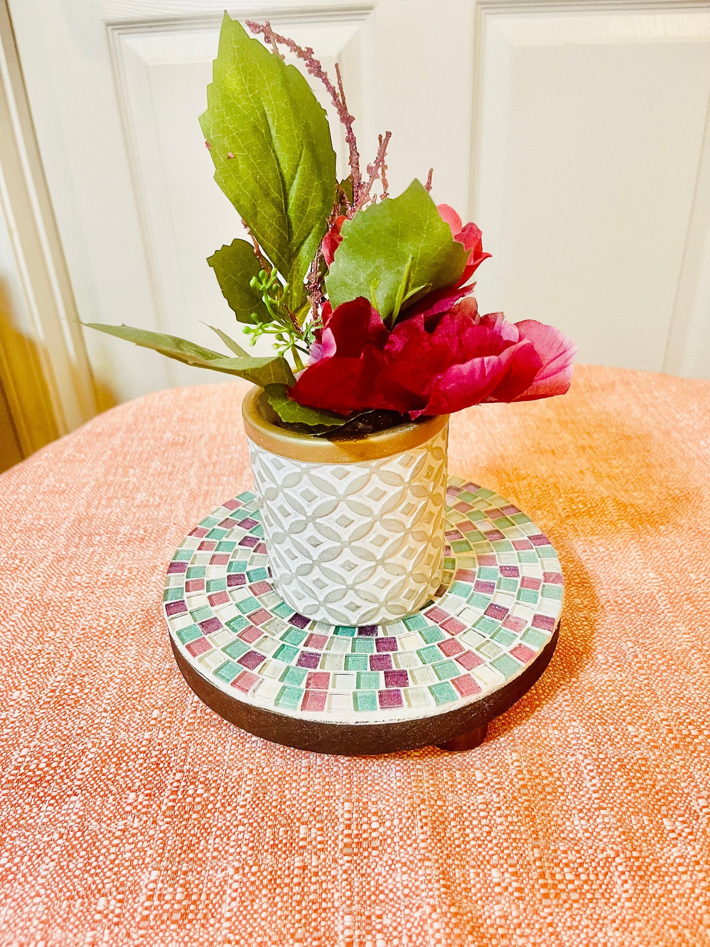 Plant Stand- Pink, Green, and White