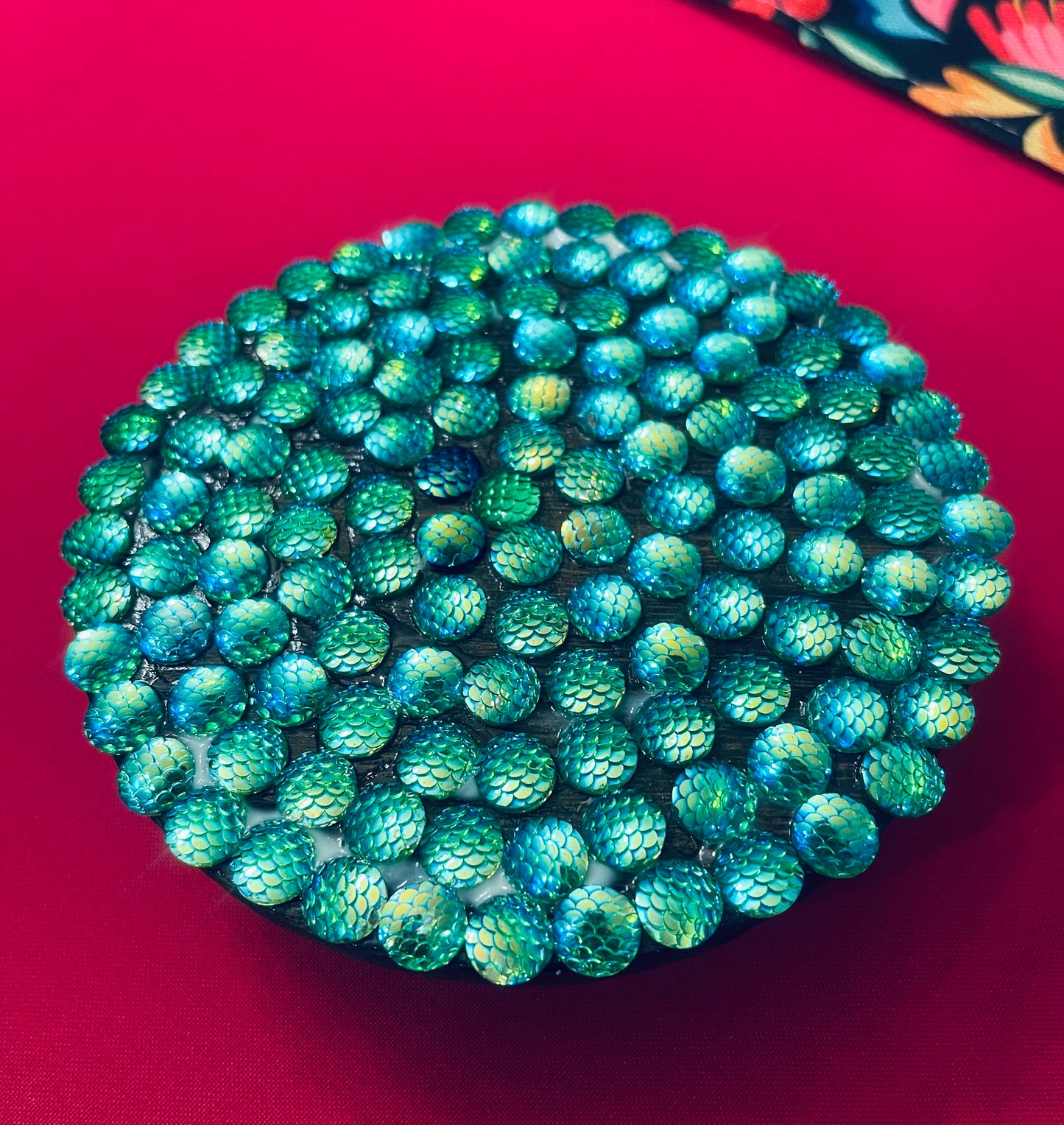 Indoor/Outdoor Plant Stand| Blue/Green Turquoise | Iridescent | Beautiful Home Decor