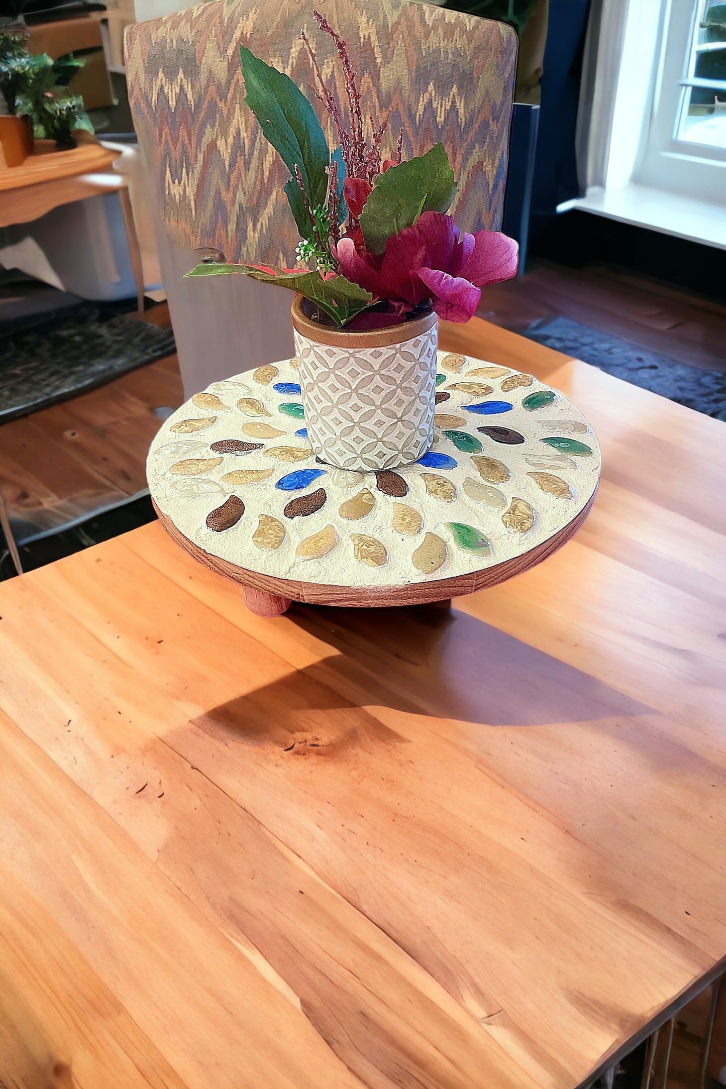12” Plant Stand /Earth tones/FREE SHIPPING