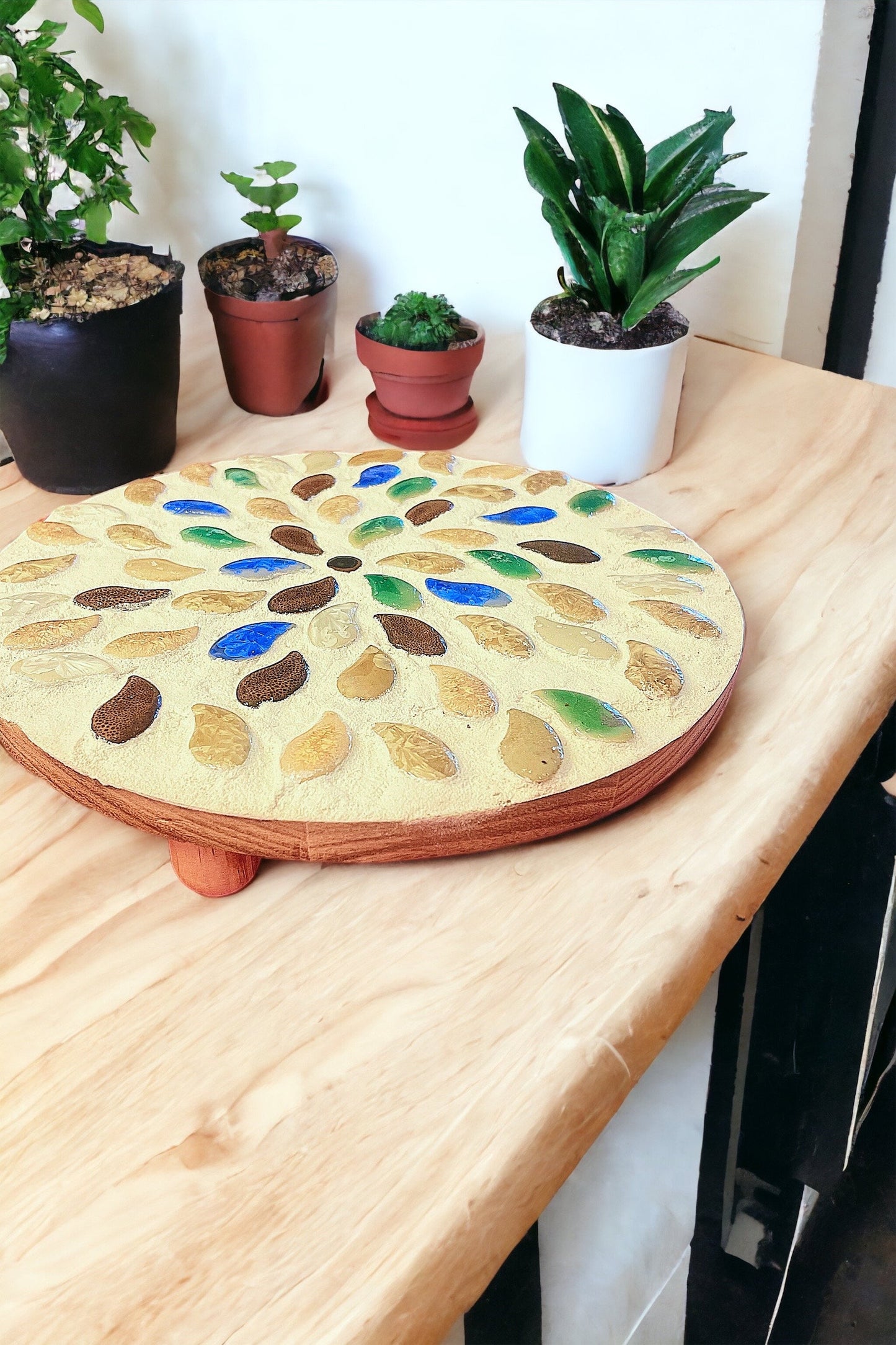 12” Plant Stand /Earth tones/FREE SHIPPING