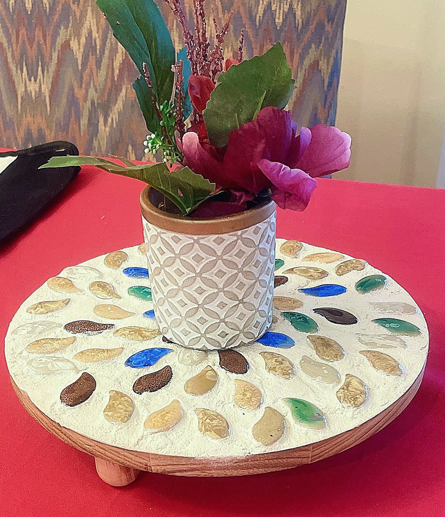12” Plant Stand /Earth tones/FREE SHIPPING