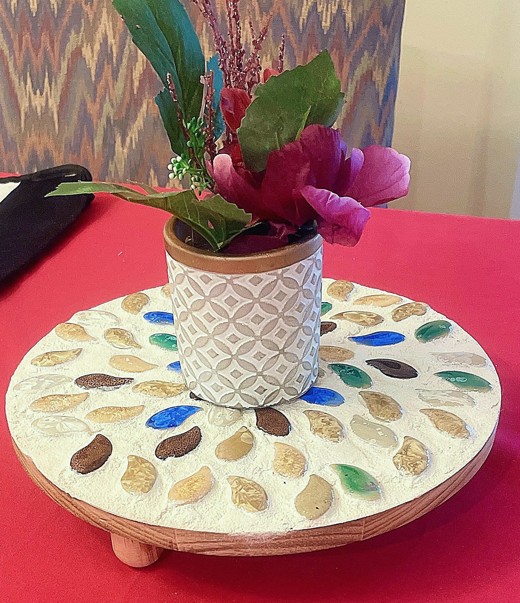 12” Plant Stand /Earth tones/FREE SHIPPING
