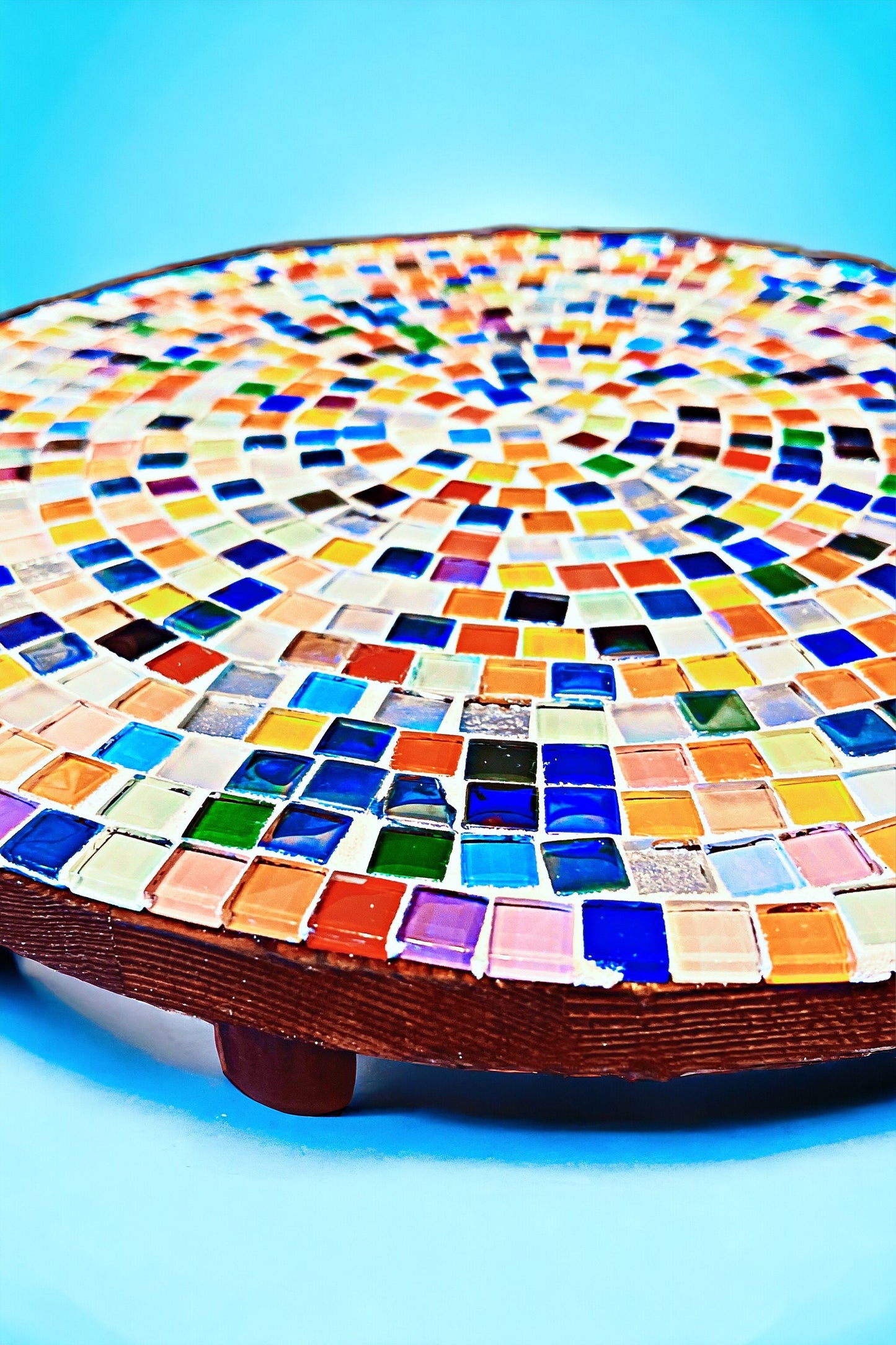 12” Plant Stand, Handmade Round Plant Stand, Mosaic Plant Riser | LARGE| Unique Plant Stand / Free Shipping
