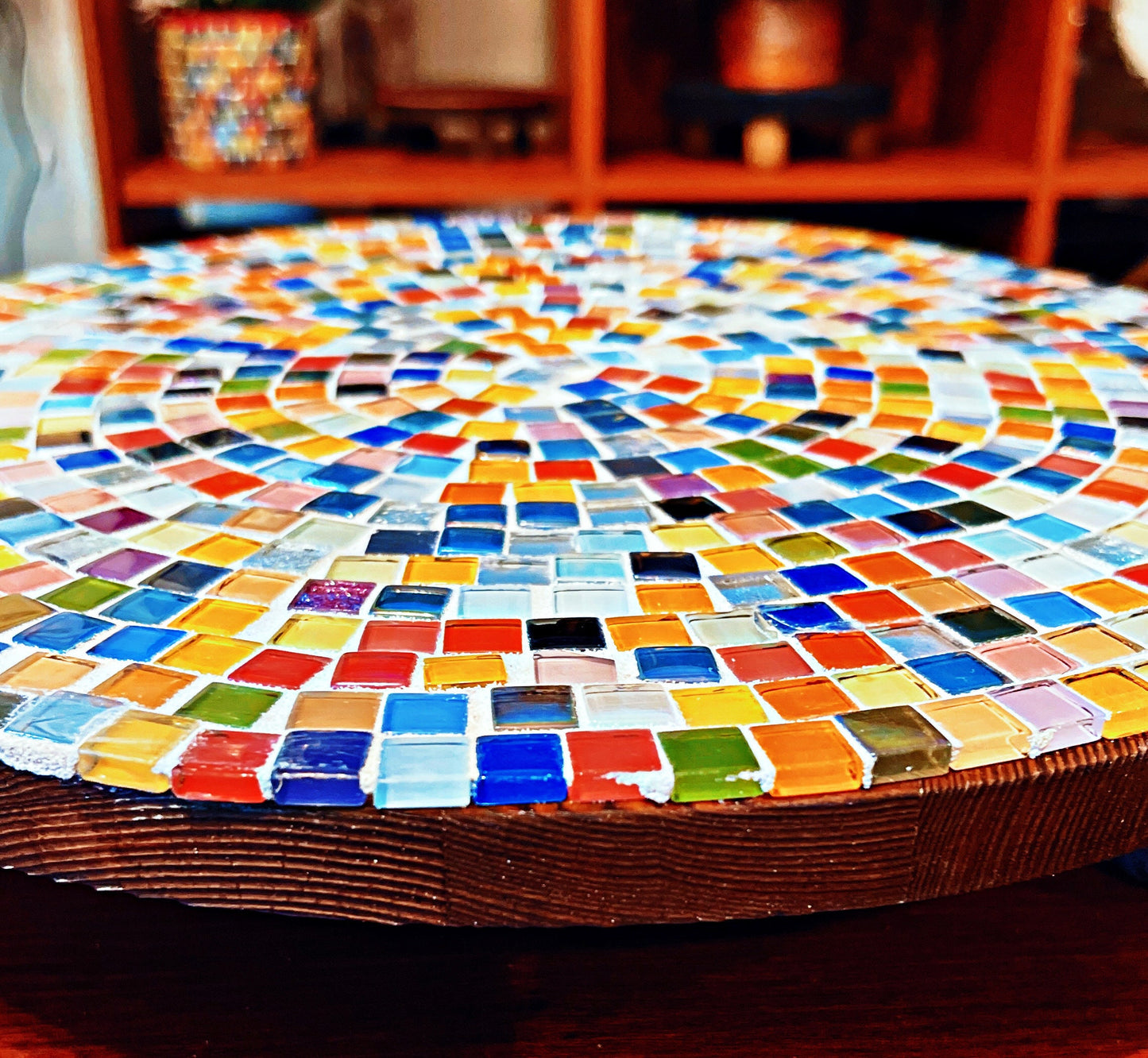 12” Plant Stand, Handmade Round Plant Stand, Mosaic Plant Riser | LARGE| Unique Plant Stand / Free Shipping