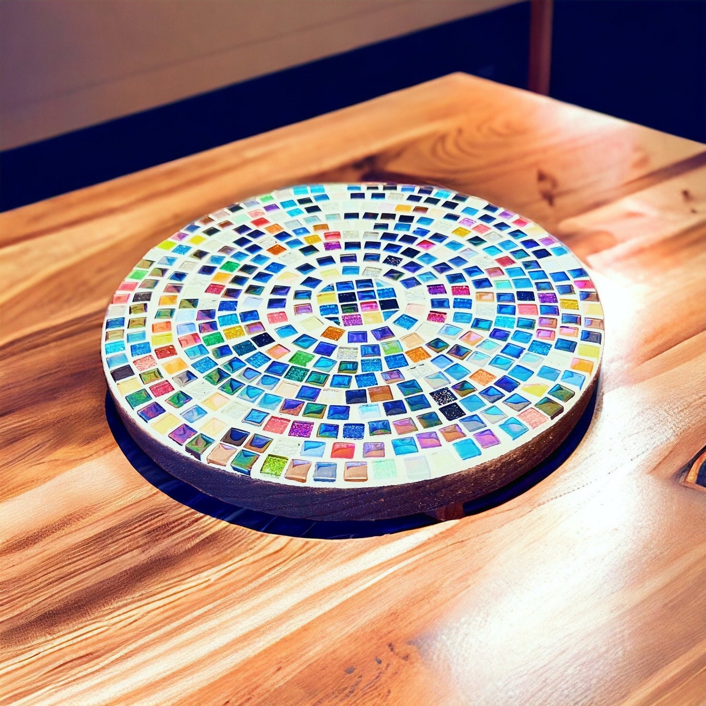 10” Plant Stand, Handmade Round Plant Stand, Mosaic Plant Riser | Unique Plant Stand / Free Shipping