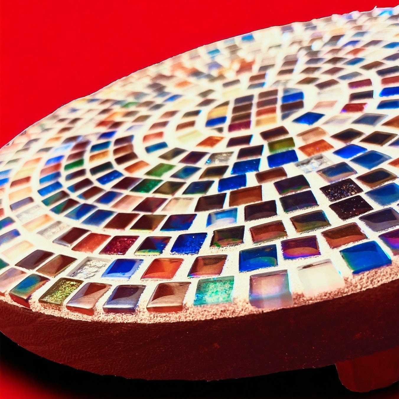 10” Plant Stand, Handmade Round Plant Stand, Mosaic Plant Riser | Unique Plant Stand / Free Shipping