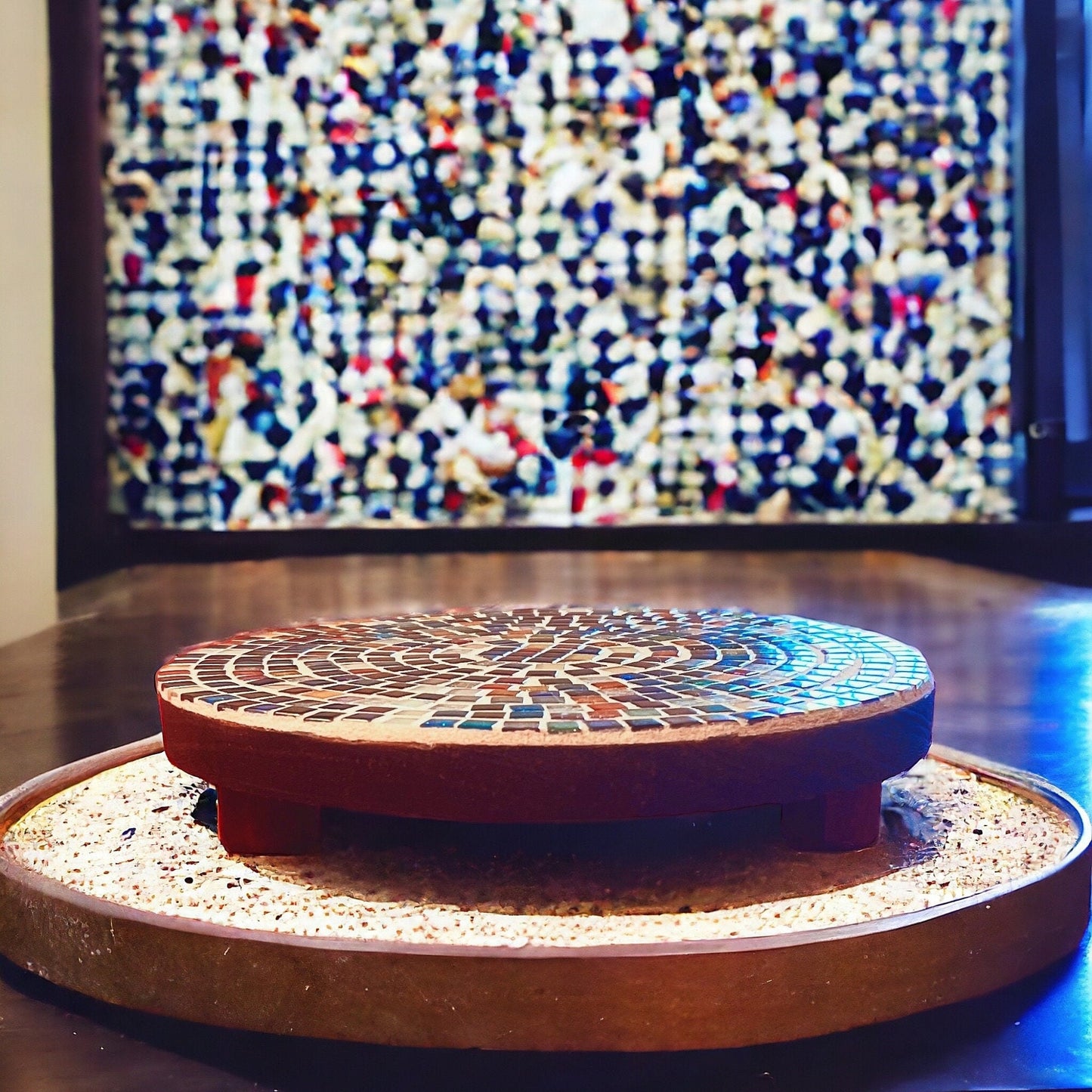 10” Plant Stand, Handmade Round Plant Stand, Mosaic Plant Riser | Unique Plant Stand / Free Shipping