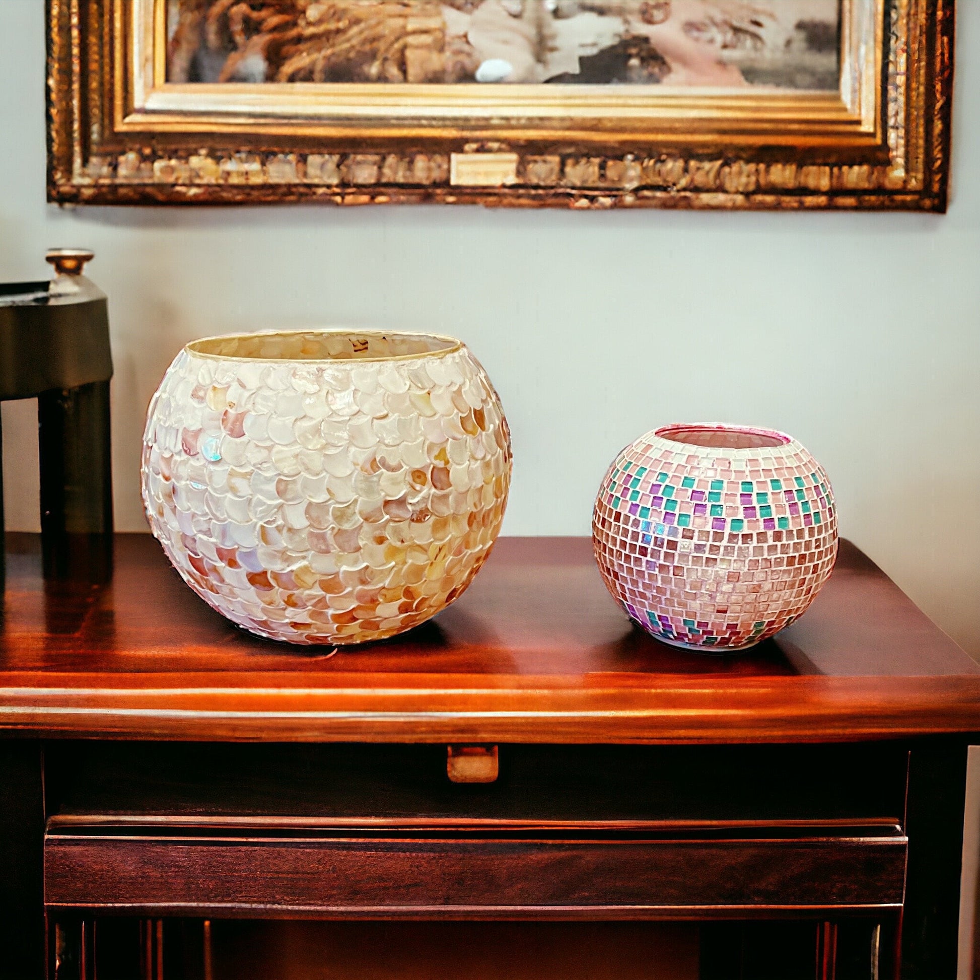 12” Mother of Pearl Bowl Planter or Vase