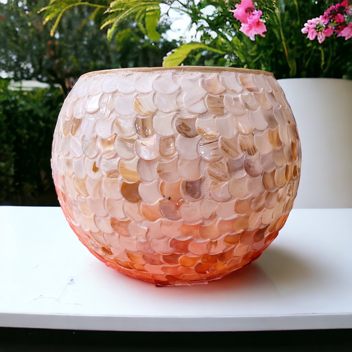 12” Mother of Pearl Bowl Planter or Vase