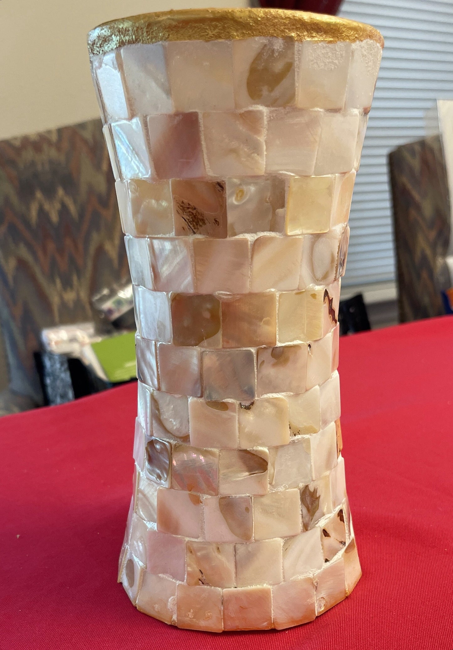 Mother of Pearl Vase 8” tall by 5” (The Vicki Vase) / Free Shipping