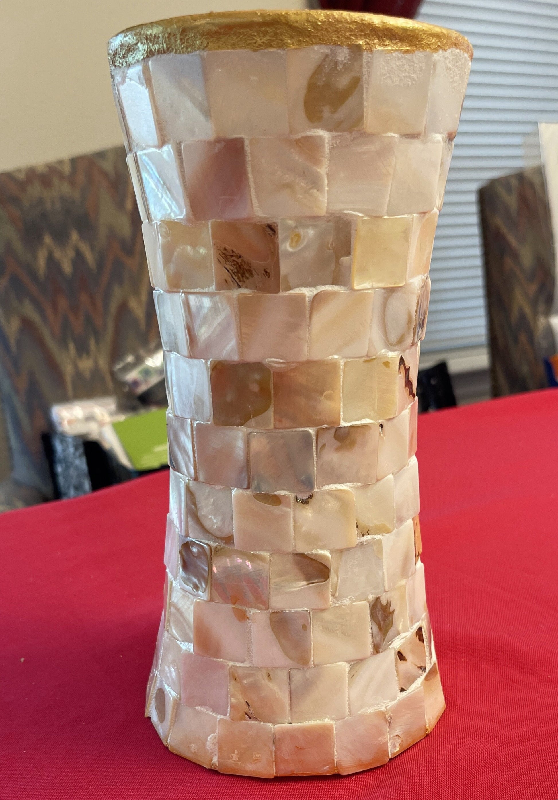 Mother of Pearl Vase 8” tall by 5” (The Vicki Vase) / Free Shipping