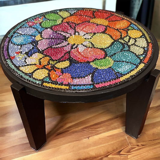 10” Plant Stand, Handmade Round Plant Stand, Tall Mosaic | Unique Plant Stand / Free Shipping