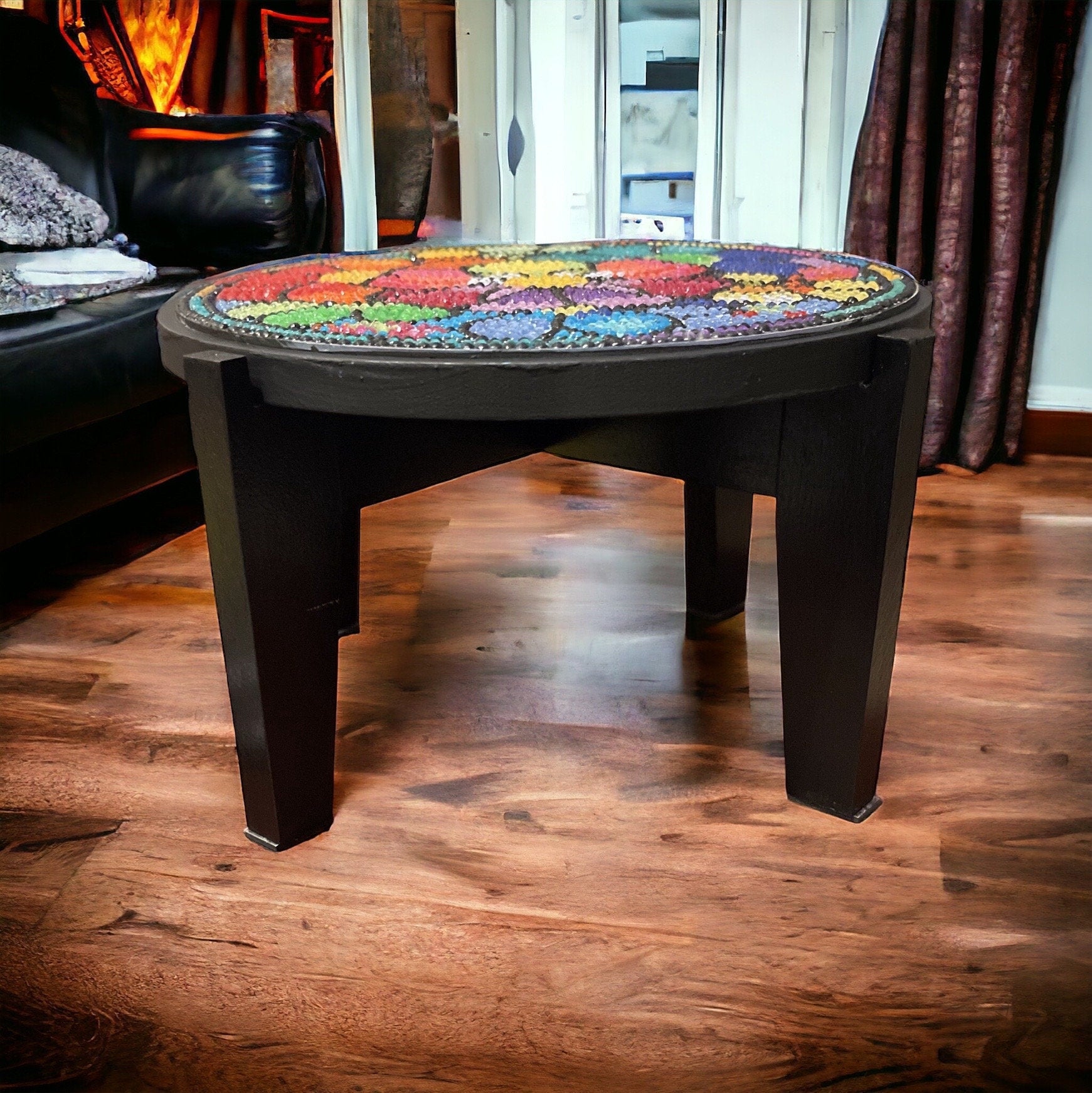 10” Plant Stand, Handmade Round Plant Stand, Tall Mosaic | Unique Plant Stand / Free Shipping