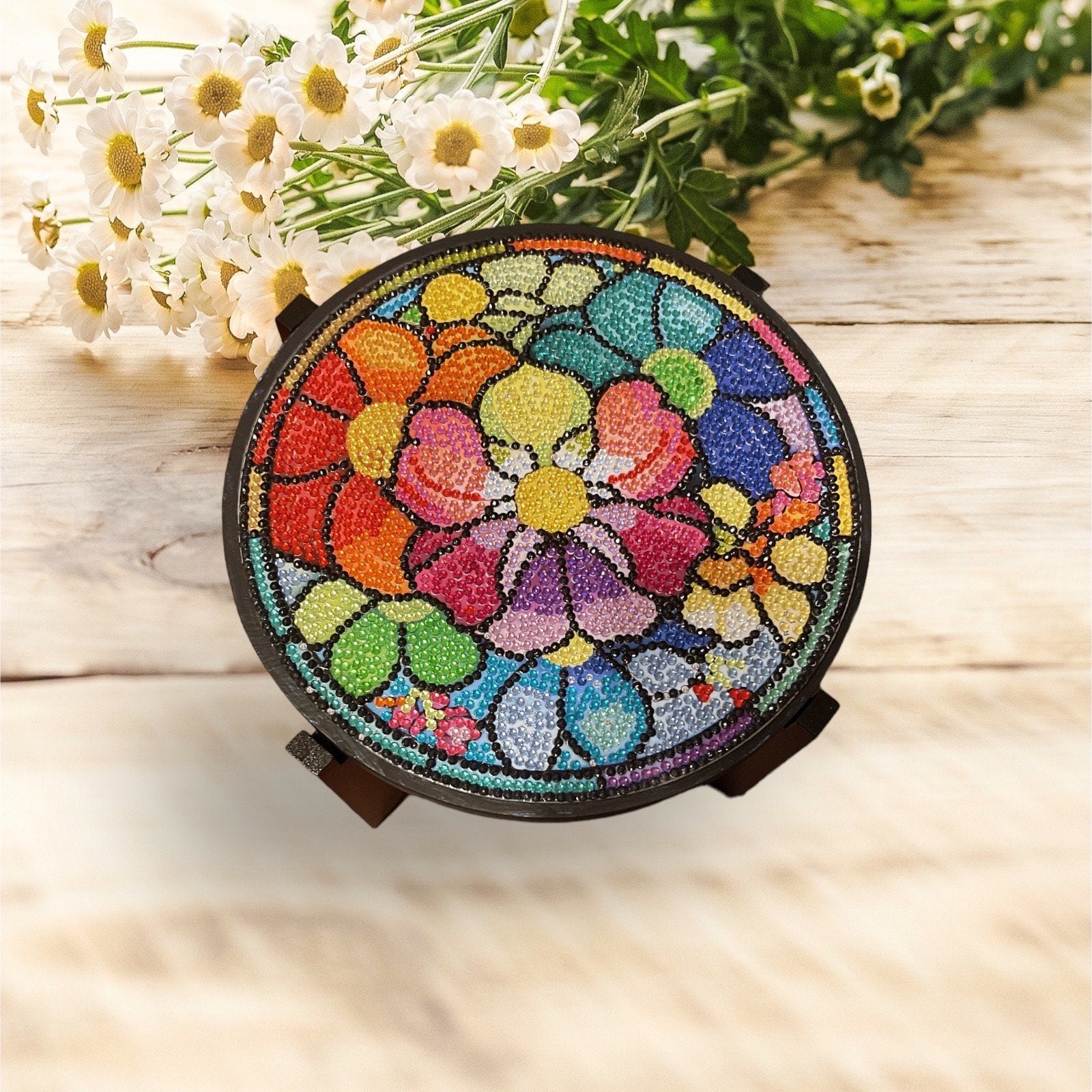 10” Plant Stand, Handmade Round Plant Stand, Tall Mosaic | Unique Plant Stand / Free Shipping