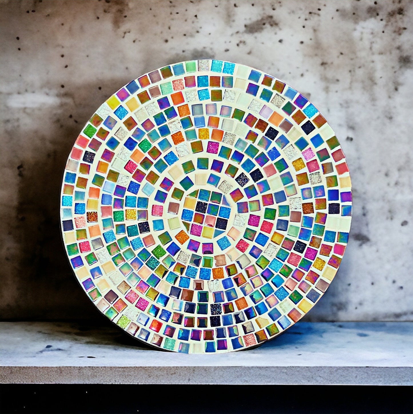 10” Plant Stand, Handmade Round Plant Stand, Mosaic Plant Riser | Unique Plant Stand / Free Shipping