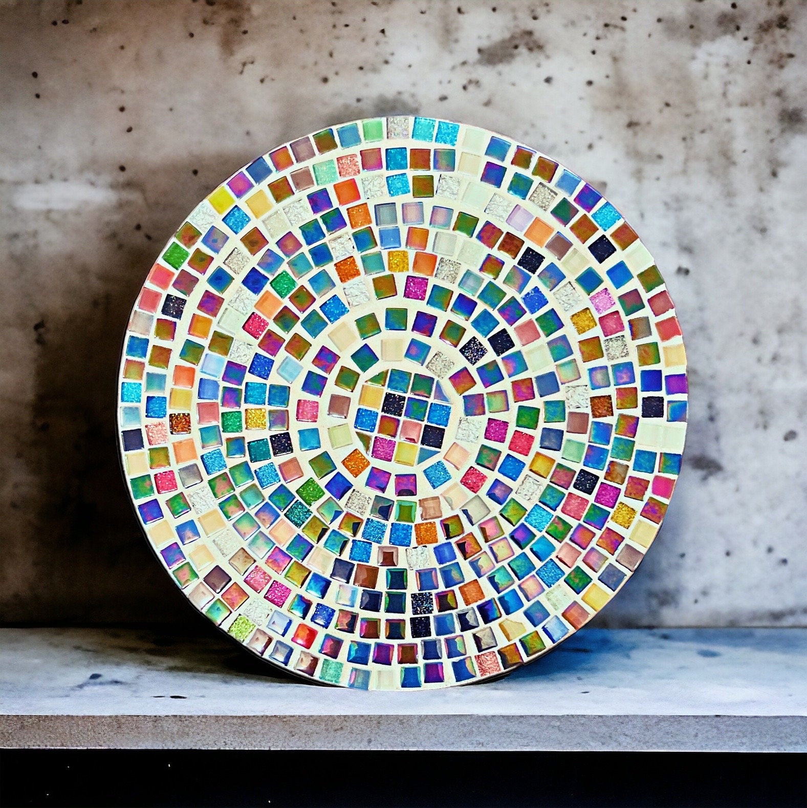 10” Plant Stand, Handmade Round Plant Stand, Mosaic Plant Riser | Unique Plant Stand / Free Shipping