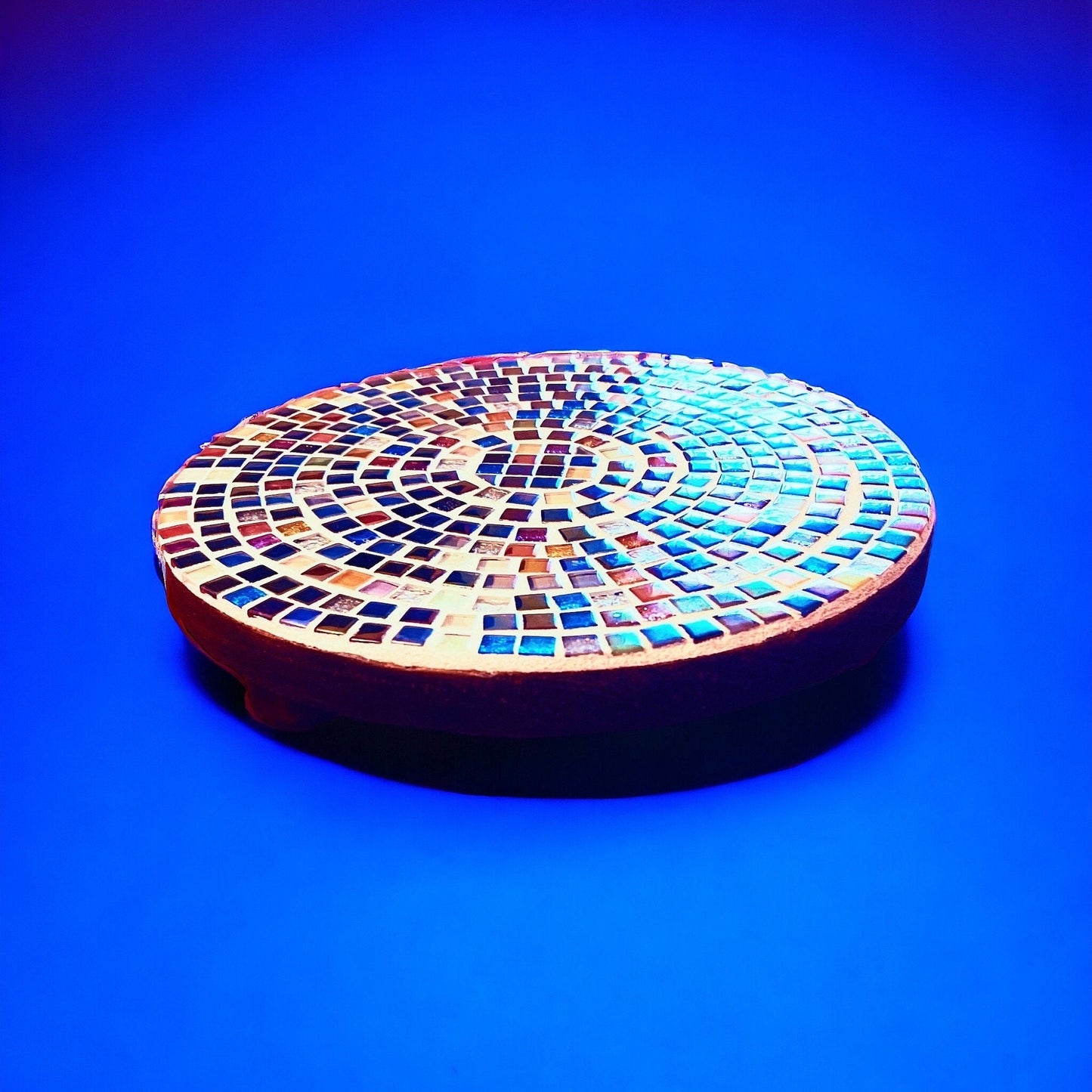 10” Plant Stand, Handmade Round Plant Stand, Mosaic Plant Riser | Unique Plant Stand / Free Shipping