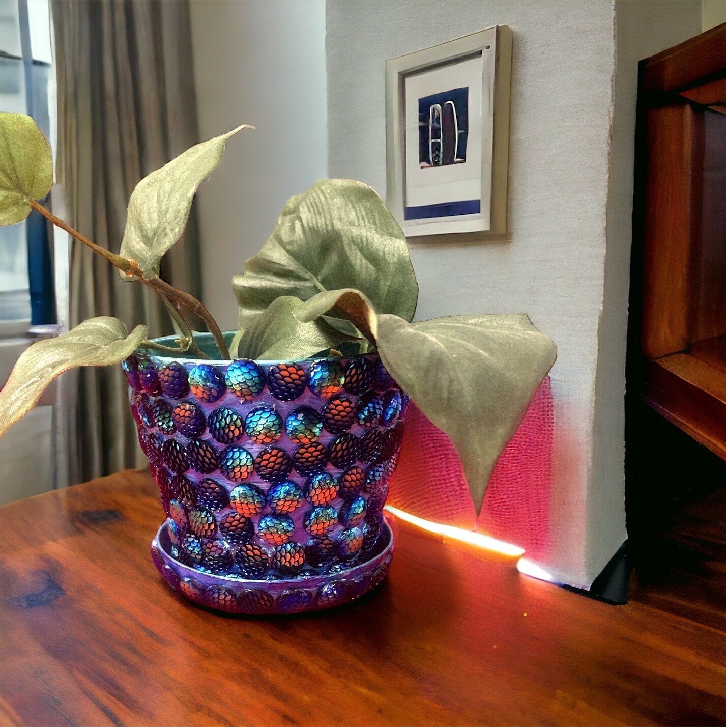 Blue/Purple Planter- Flower Pot- indoor Garden- Plant Lovers.