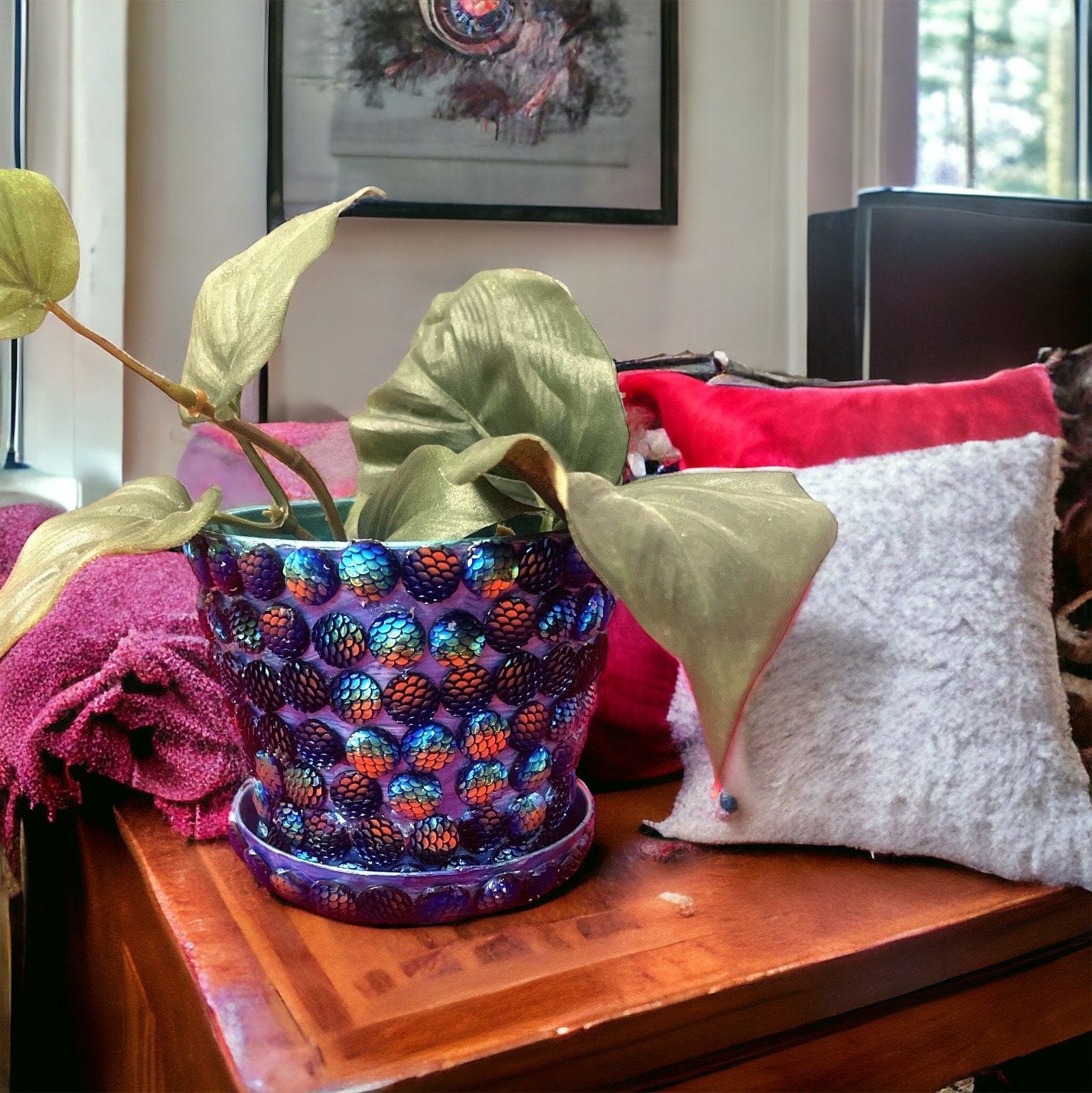 Blue/Purple Planter- Flower Pot- indoor Garden- Plant Lovers.