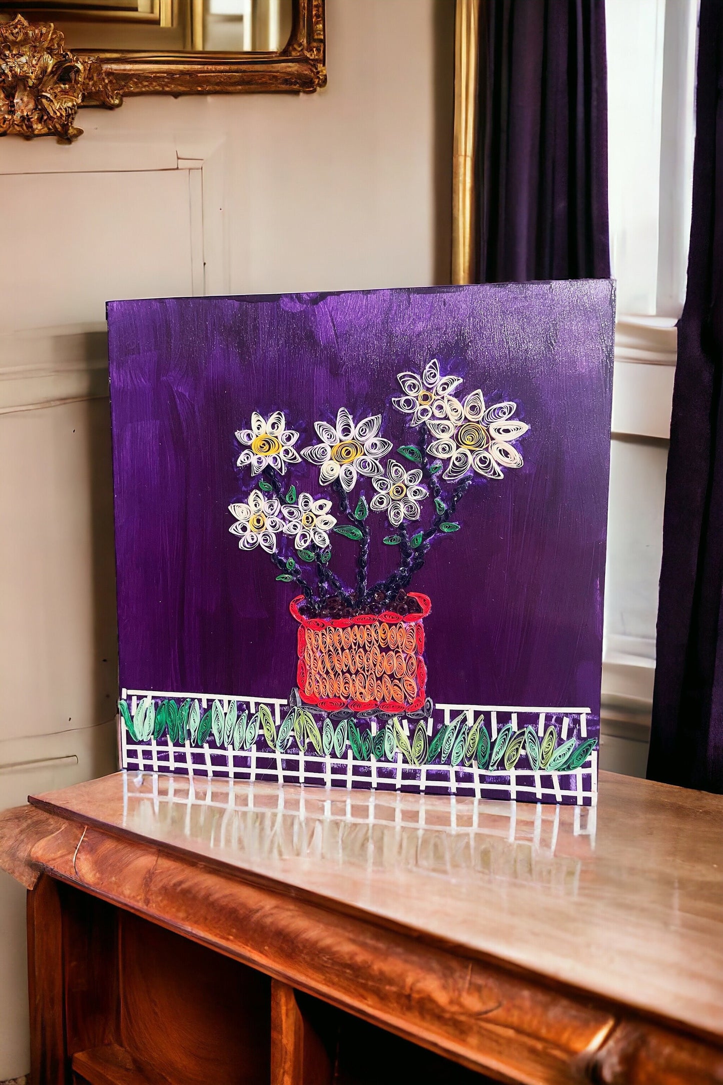 Original Artwork of Flower Pot / Paper Quilling Art