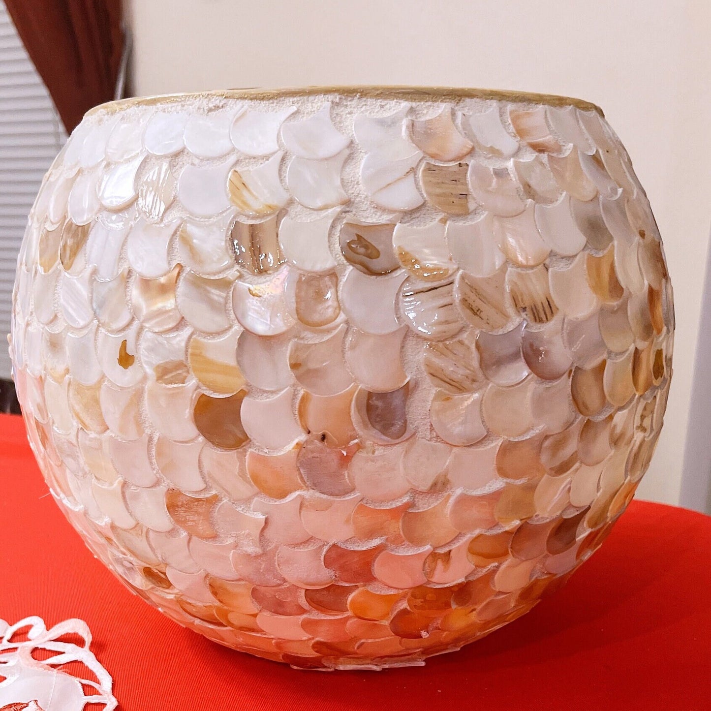 12” Mother of Pearl Bowl Planter or Vase
