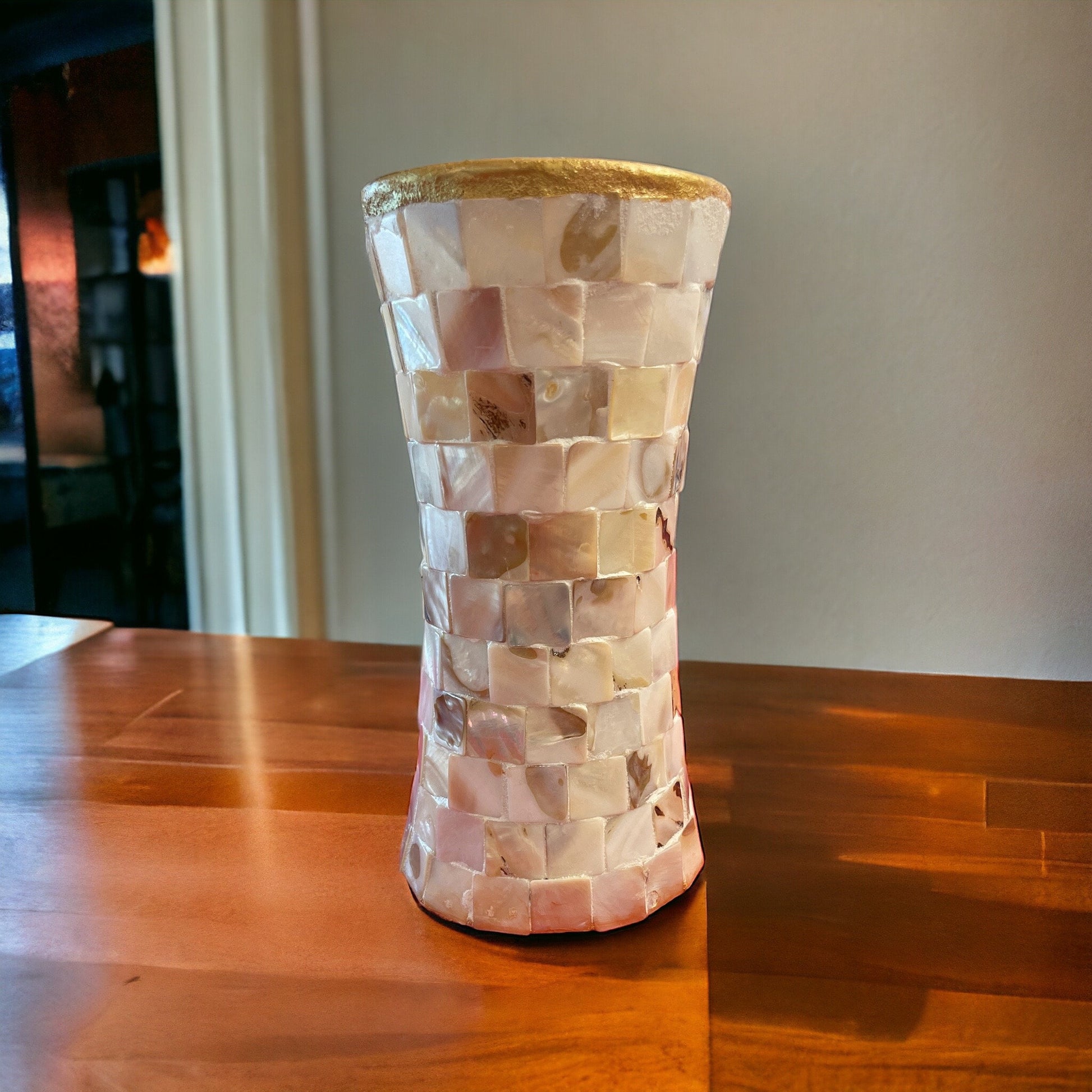 Mother of Pearl Vase 8” tall by 5” (The Vicki Vase) / Free Shipping