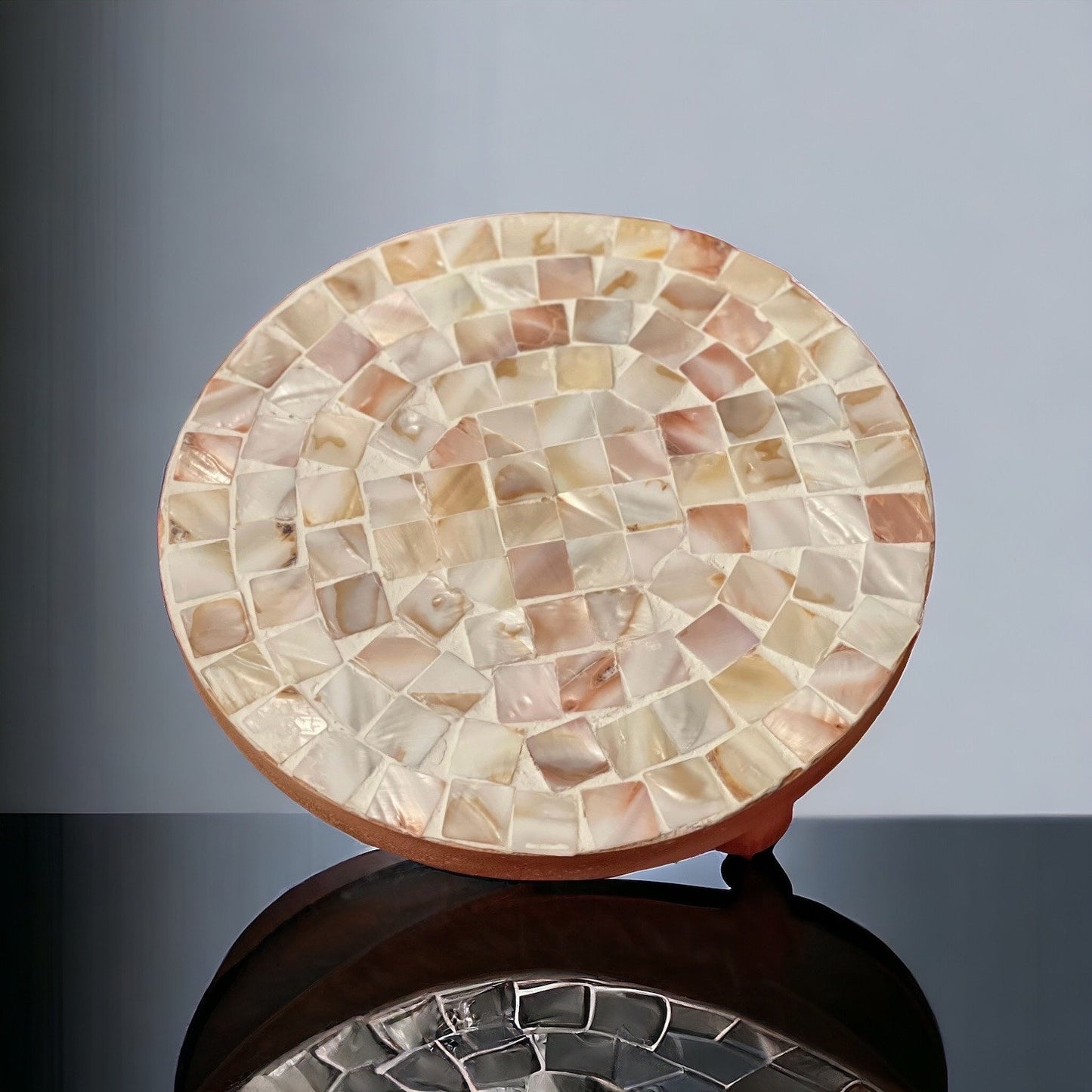 Large Wooden Mosaic Handmade Mosaic Plant Stand/ FREE SHIPPING