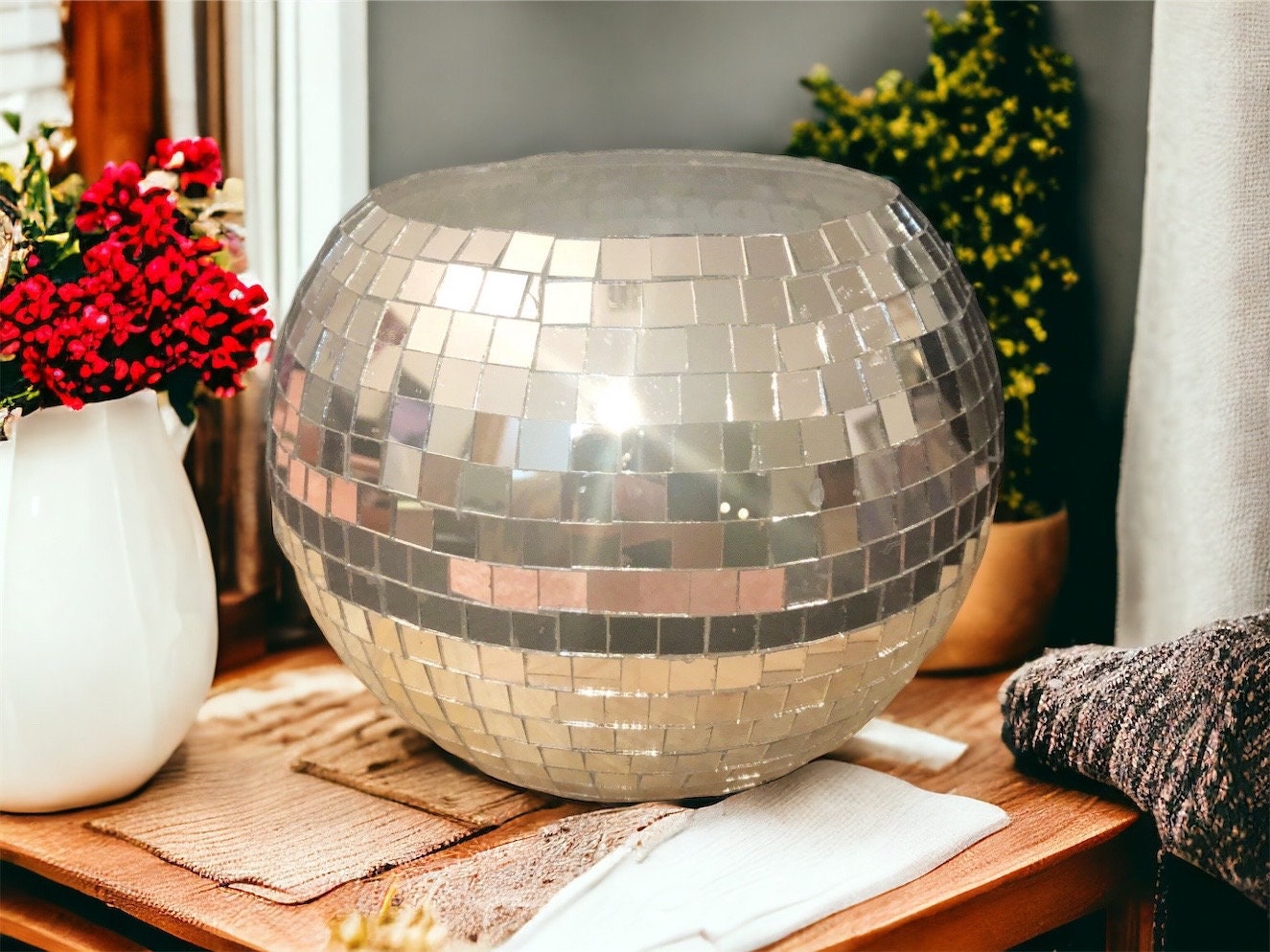 Handmade Disco Ball Planter / Free Shipping