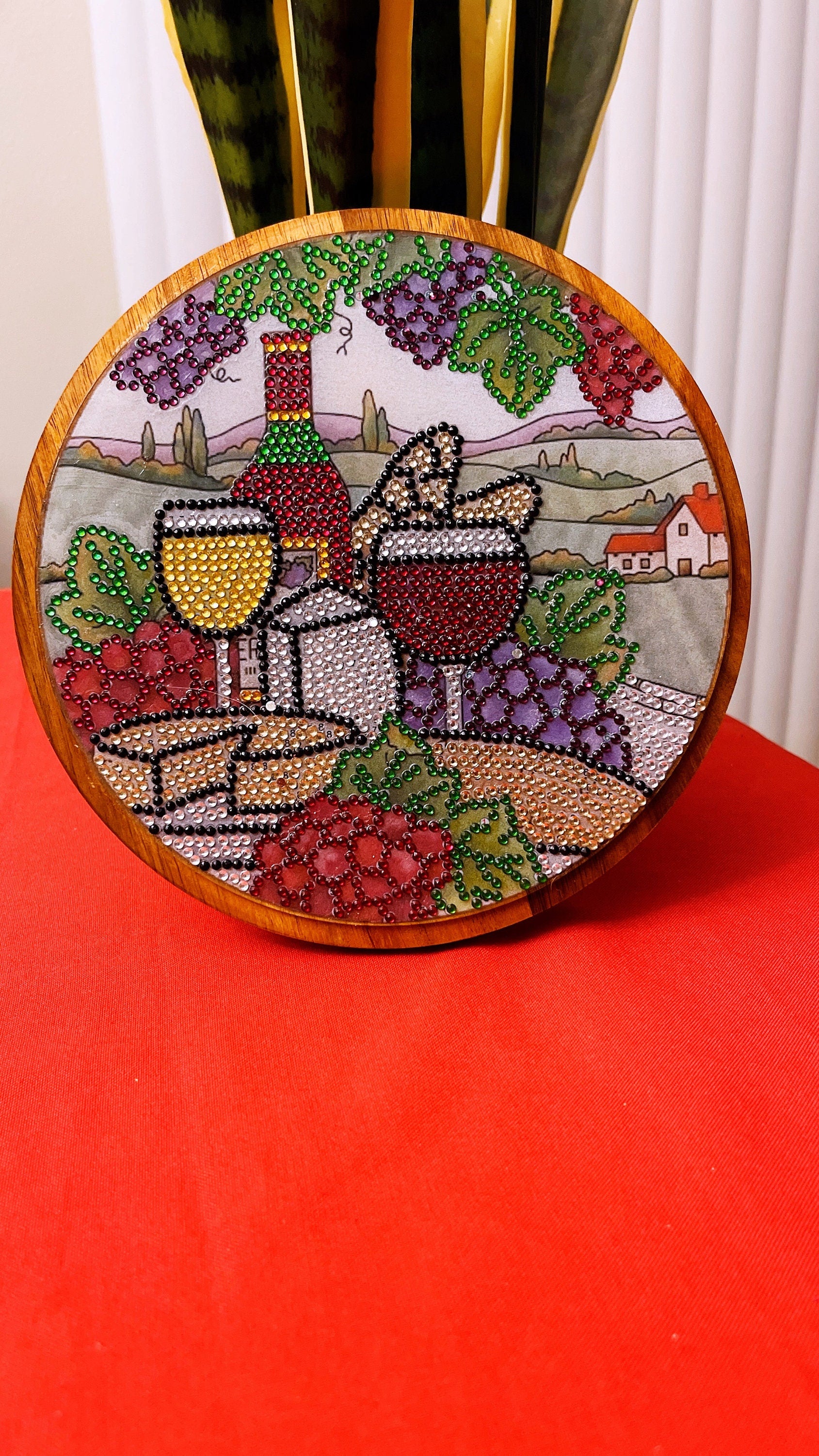 Crystal Mosaic Trivet, Bar Caddy, Hot Plate, Plant Stand, Candle Base, Display Piece