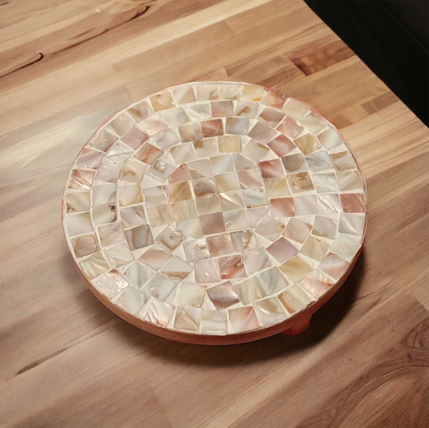 Large Wooden Mosaic Handmade Mosaic Plant Stand/ FREE SHIPPING