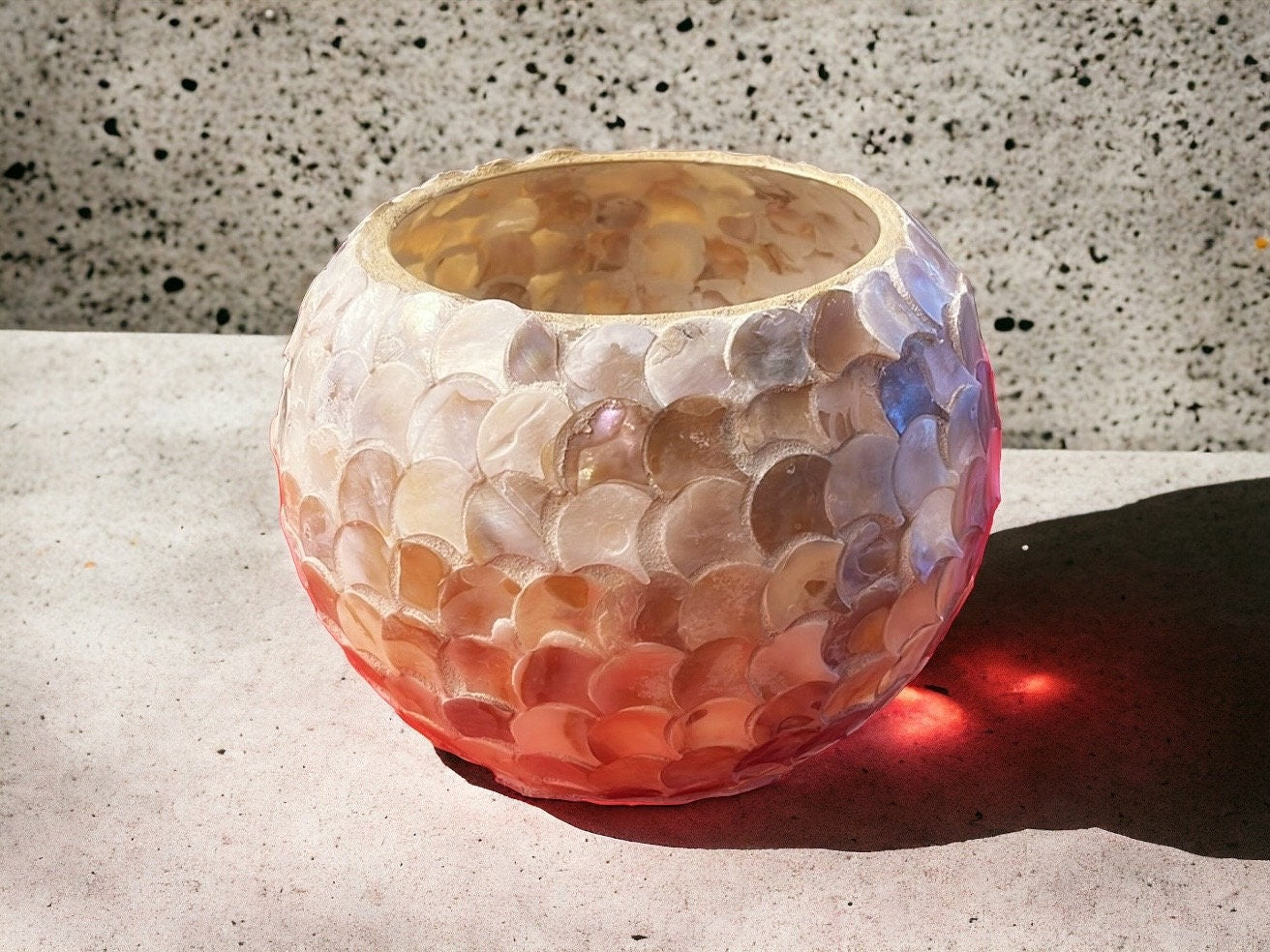 10” Mother of Pearl Bowl Planter or Vase