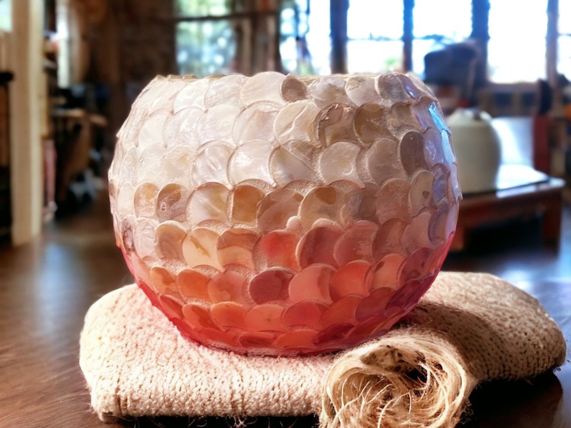 10” Mother of Pearl Bowl Planter or Vase