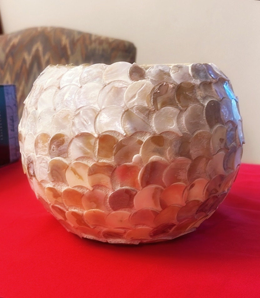 10” Mother of Pearl Bowl Planter or Vase