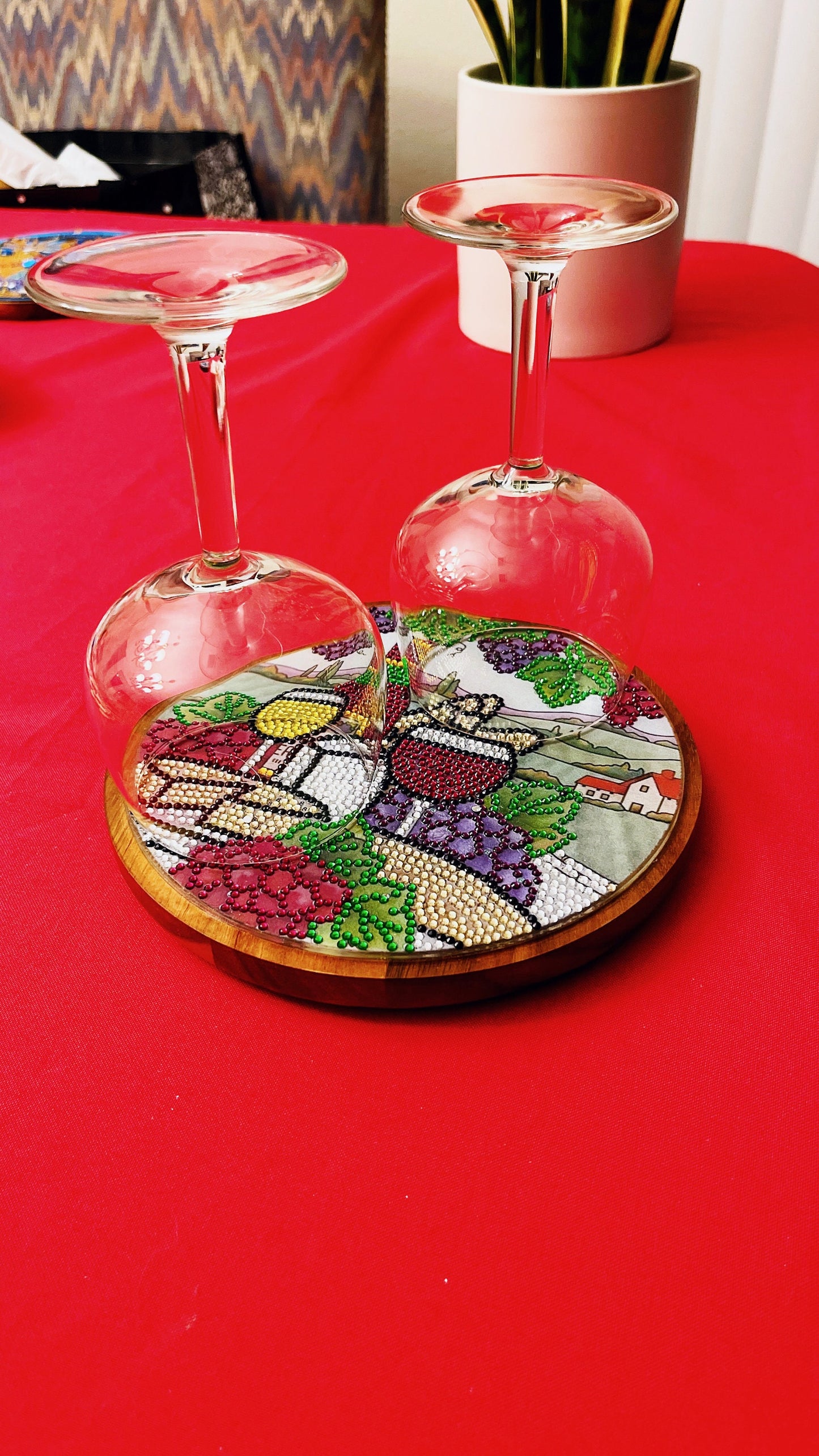 Crystal Mosaic Trivet, Bar Caddy, Hot Plate, Plant Stand, Candle Base, Display Piece