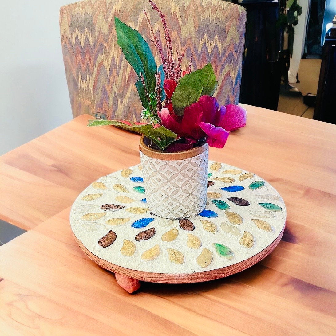 12” Plant Stand /Earth tones/FREE SHIPPING